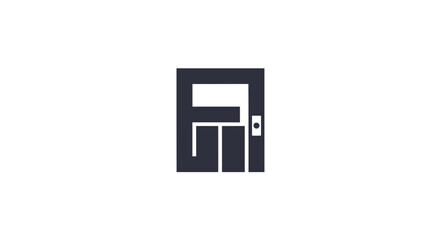 Abstract Minimalist Symbol Representing Door with Unique Shape and Style Design