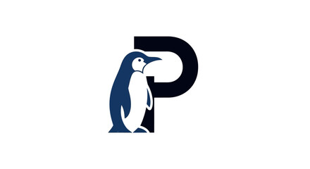 Charming penguin logo design with the letter P, creating a unique and memorable brand symbol