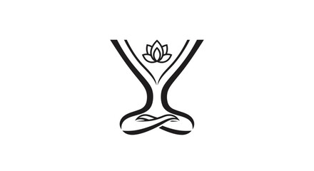 Elegant and Simple Yoga Lotus Position Logo Design for Wellness and Balance Visualization