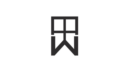 Abstract conceptual letter AW logo design with unique structural style and clean line graphic