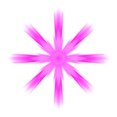 Vibrant pink abstract starburst radiating with luminous energy and a dynamic motion blur, isolated on a clean white background
