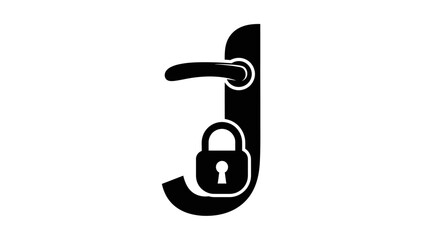 Stylized graphic of a locked door handle offering security assurance for residences and buildings
