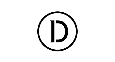 Letter D Minimalist Logo Design with Circular Frame for Branding and Identity applications