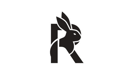 Elegant Rabbit Lettermark Logo Design with Creative Monogram Silhouette and Modern Styling