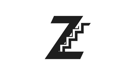 Abstract z letter with stair symbol illustrating business growth and achievement