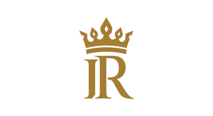 Elegant golden logo featuring intertwined IR initials and a sophisticated crown emblem creating a