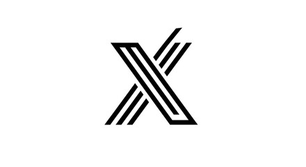 Geometric letter X logo composed of dynamic parallel lines forming a bold design