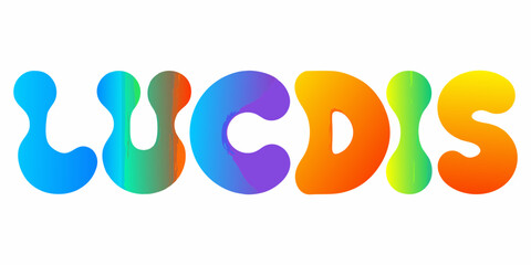 Lucid text with vibrant rainbow gradient colors and a liquid drip effect