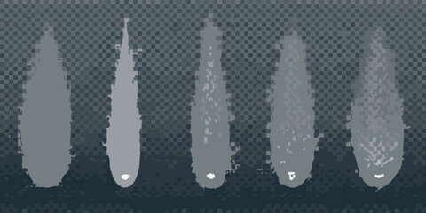 Five abstract vertical light beams with textured effects and subtle color variations on a dark background