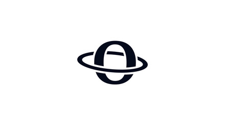 Unique letter O logo design featuring an orbiting ring around the shape for branding