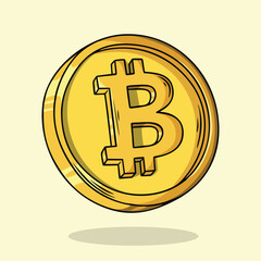 Illustration of a Bitcoin Crypto Coin