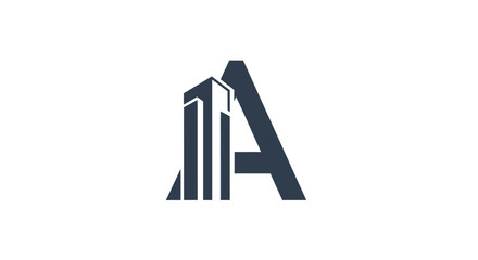 Letter A with Cityscape Silhouette for Real Estate and Property Development Branding Solution