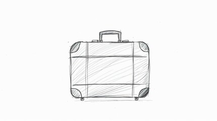 Vintage Suitcase Sketch.