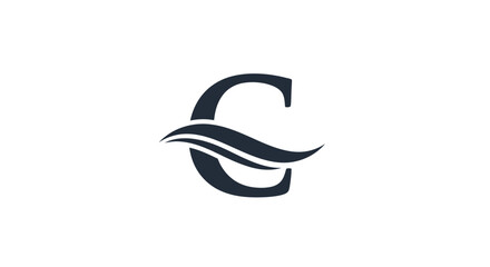 Elegant letter C logo design with stylized swoosh or wave elements forming a sophisticated visual