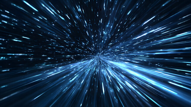 Abstract Animated Star Wars Themed Background with Lghtspeed Effect and Blue Lght Streaks