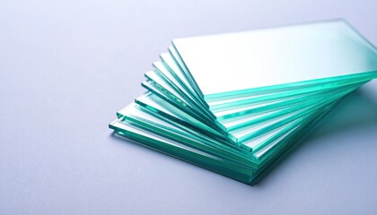 Stack of Frosted Glass Squares with Depth of Field