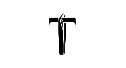 Stylized Letter T with Abstract Winged Element Embodying Precision and Flight Concept