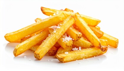 Golden crispy french fries texture stacked together, crunchy detail