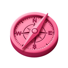 Bright pink compass rose symbol for navigation direction and adventure guidance