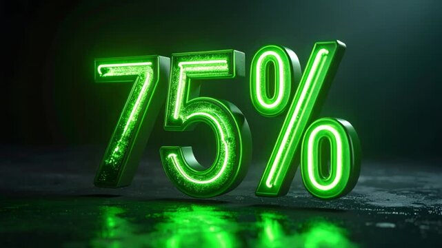 Neon green 75 percent discount graphic