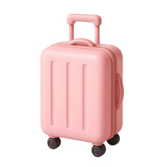 Cute pastel pink rolling suitcase with telescopic handle perfect for travel