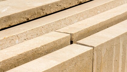 Stacked Beige Stone Tiles with Parallel Lines