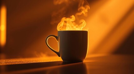 Warm Coffee Cup Sunlight.