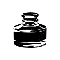 Vector Vintage inkwell with detailed vector shapes.