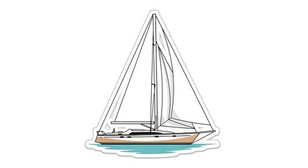 An elegant sailboat gracefully gliding across the water. 