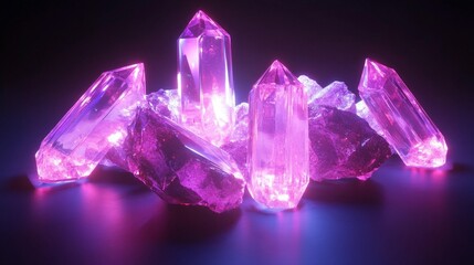 Pink crystals glow in the dark