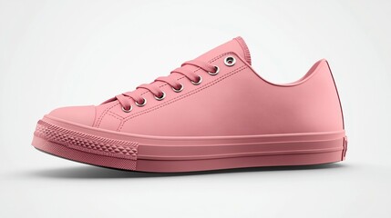 Pink sneaker, side view, studio shot