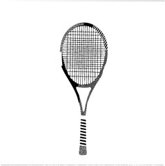 Vector Detailed black vector of a tennis racket.