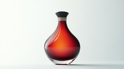 Red glass perfume bottle, elegant design