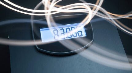 Weighing Scale with Light Trails.