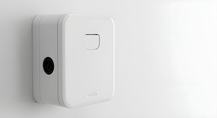 White sensor device attached to a white wall