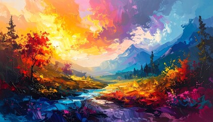Vibrant landscape painting