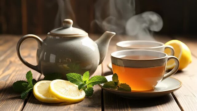 Relaxing tea time still life