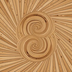 Elegant Wooden Texture with Intertwined Spirals and Rays
