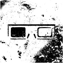 Vector Abstract face with geometric eyes and mouth.