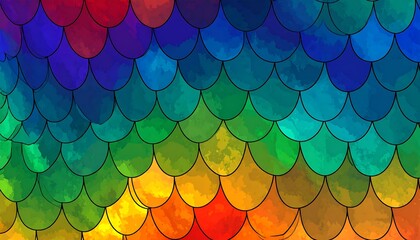 Vibrant watercolor fish scales seamless pattern texture background image