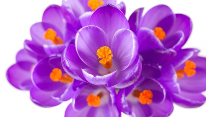 Obraz premium Close-up of vibrant purple crocuses