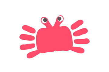 手形で作ったカニのイラスト風素材