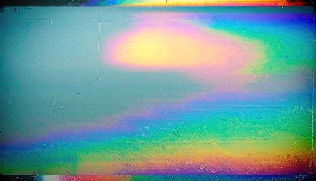 Abstract Holographic Gradient Texture with Vintage CRT Scanlines