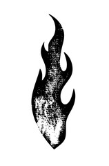Fototapeta premium Vector Stylized black flame with a textured appearance.