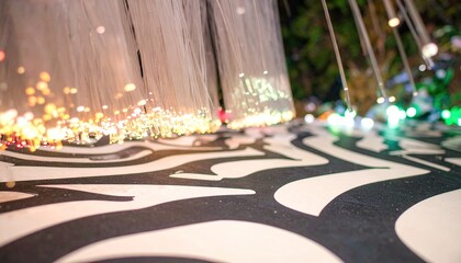 Abstract Light Installation with Fiber Optics and Zebra Stripes