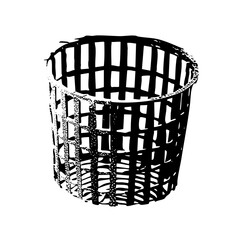 Vector Stylized waste bin with linear .