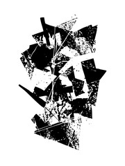 Vector Abstract fragmented shapes create a dynamic distressed .