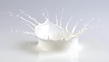 Milk splash on a light gray background