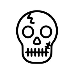 Fototapeta premium Spooky zombie skull icon for Halloween themed designs and scary celebrations