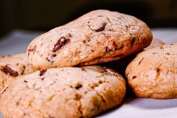 Cookies with melted chocolate chips